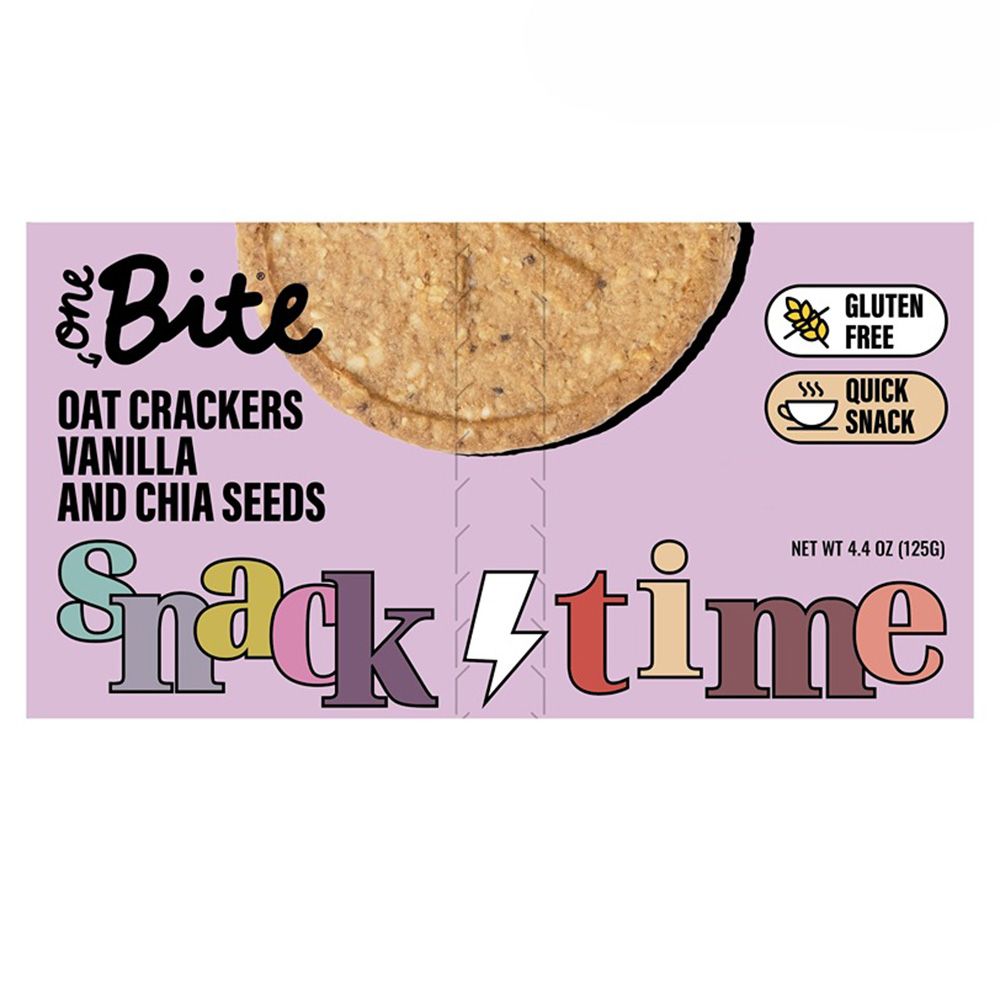 One Bite - Gluten Free Oat Cracker - Sweet Vanilla & Chia Seeds - 125 gm