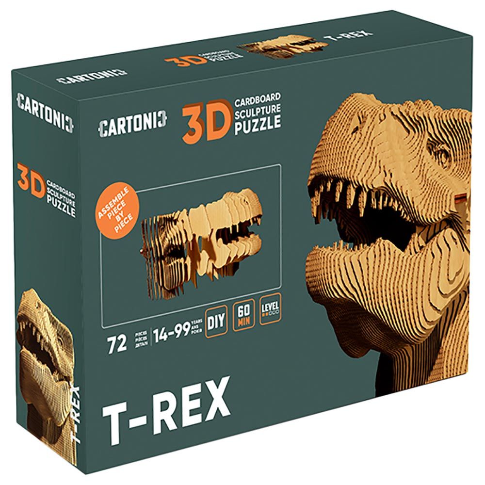 Cartonic - 3D Cardboard Sculpture Puzzle - T-Rex - 72pcs