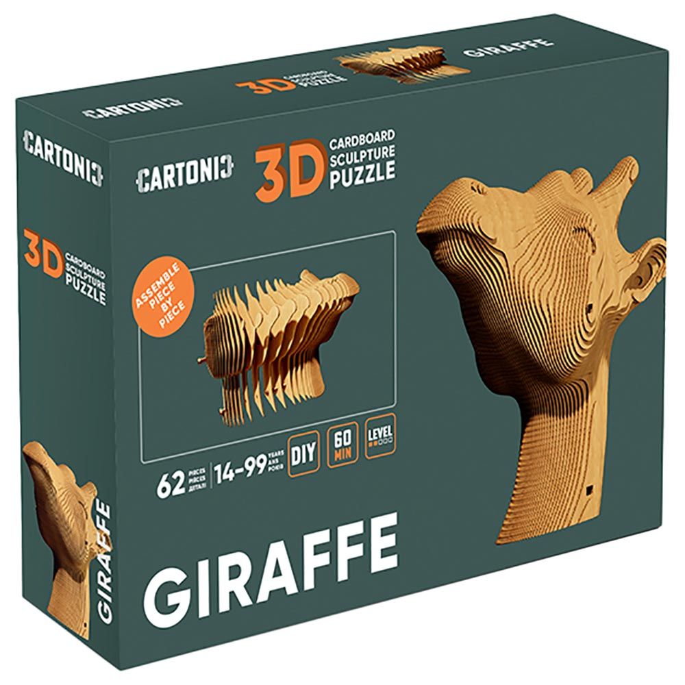 Cartonic - 3D Cardboard Sculpture Puzzle - Giraffe - 62pcs