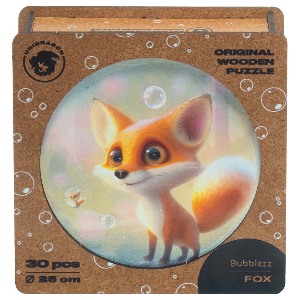 Unidragon - Figured Wooden Puzzle Kit - Fox Bubblezz - 30pcs