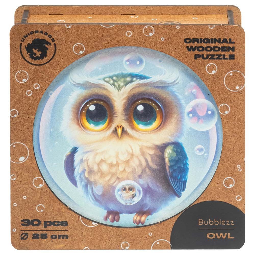 Unidragon - Figured Wooden Puzzle Kit - Owl Bubblezz - 30pcs