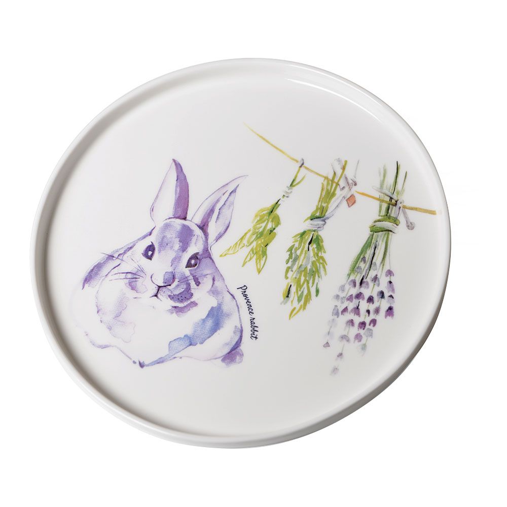 Fissman - Provence Rabbit Design Porcelain Plate - White - 25 cm