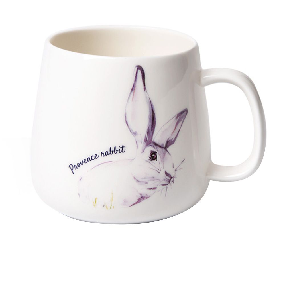 Fissman - Provence Rabbit Design Porcelain Mug - White - 400 ml