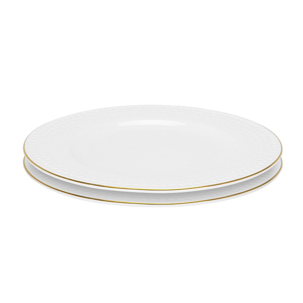 Fissman - Noemi Fine Bone China Plate - White - 20 cm - 2pcs