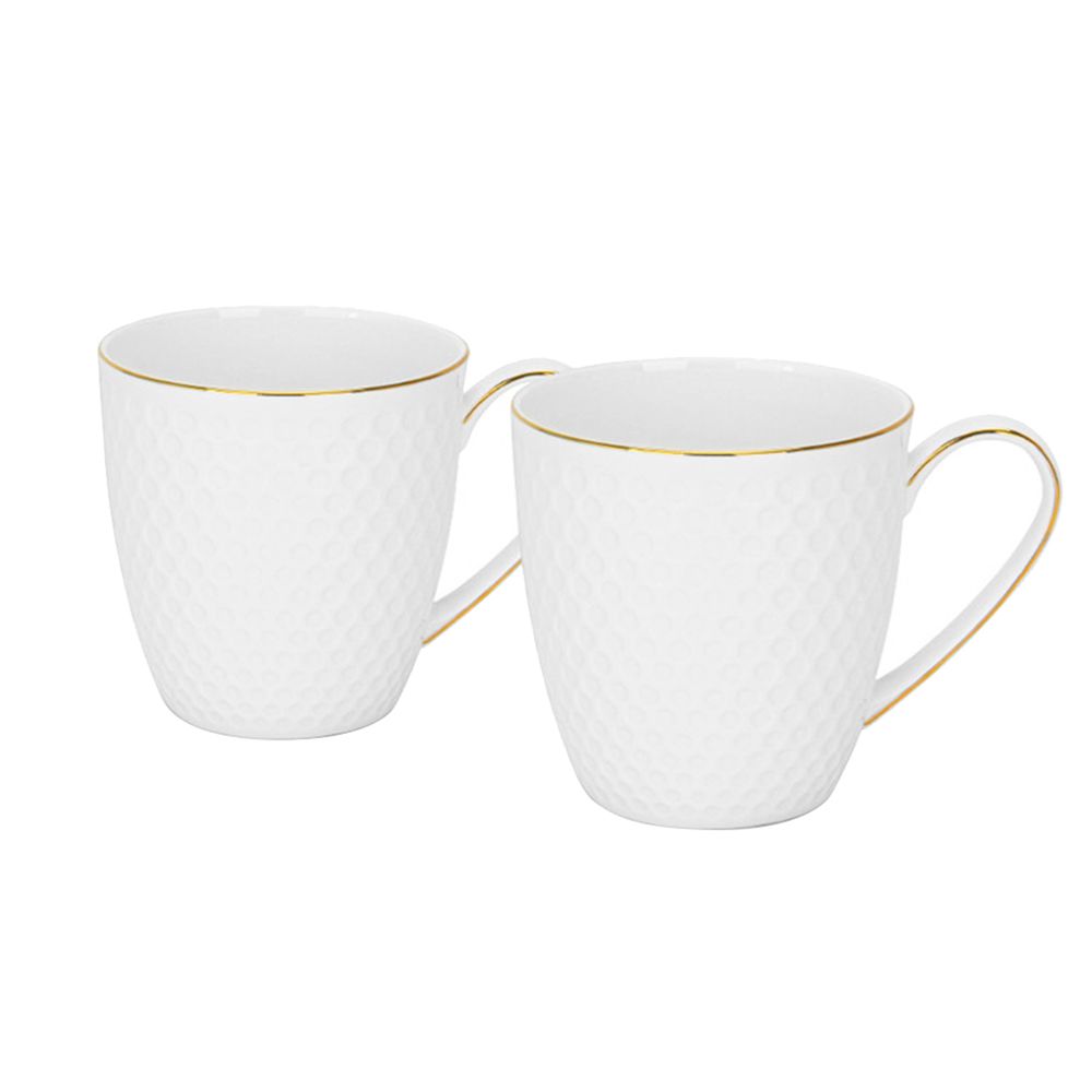 Fissman - Noemi Fine Bone China Mug - White - 400 ml - 2pcs