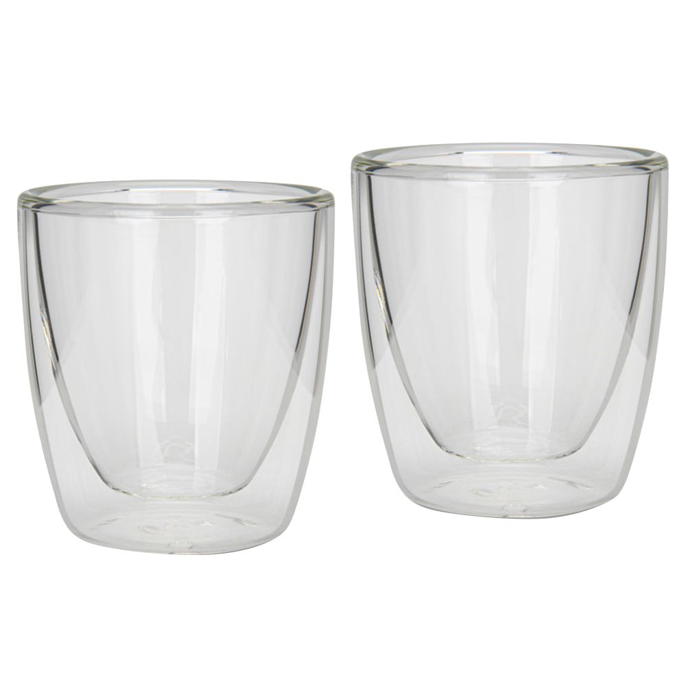 Fissman - Double Wall Glass Cup - Clear - 80 ml - 2pcs