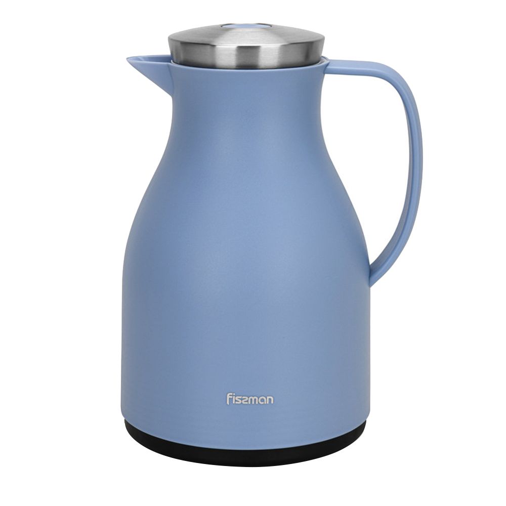 Fissman - Vacuum Insulated Flask With Pink Glass Liner - Blue - 1 L