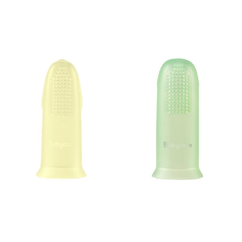 Babycare - Baby Finger Toothbrush - Yellow/Green - Pack of 2