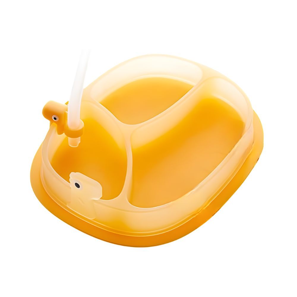 Babycare - Silicone Suction Plate with straw - Orange