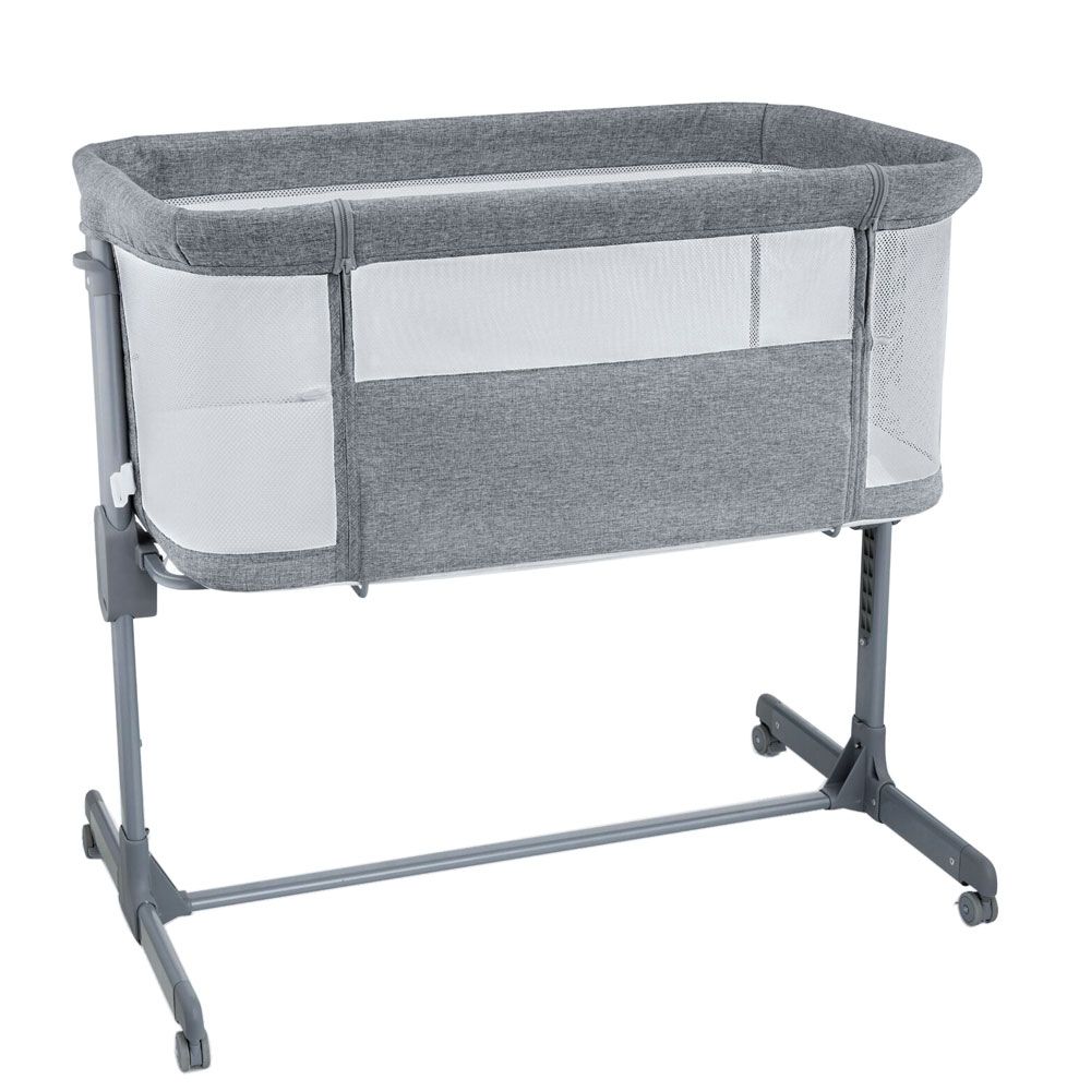 Bumble & Bird - Adjustable Bedside Crib with wheels - Grey