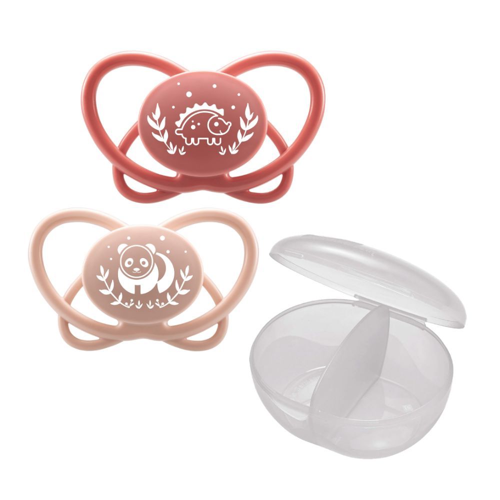 Nip - Butterfly Soother With Sterilizer Box 5-18M - Pink - 2 pcs