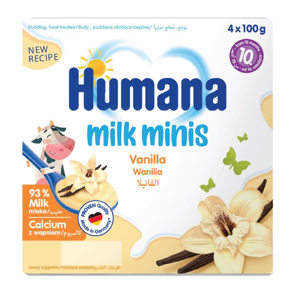 Humana Milk Mini Delicious Baby Snack, +8 months, Natural Vanilla 4x100g