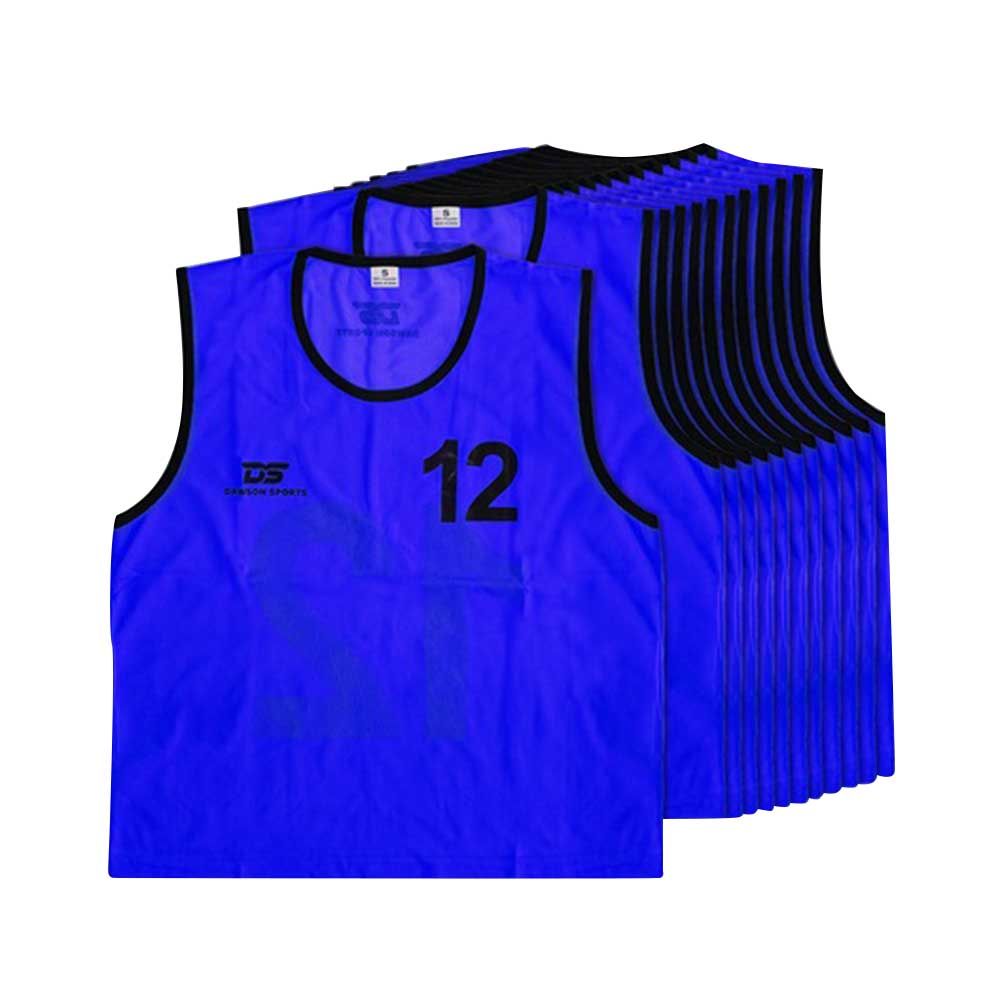 Dawson Sports - 12pc-Set - 1 To 12 Numbered Mesh Sport Bibs - Blue