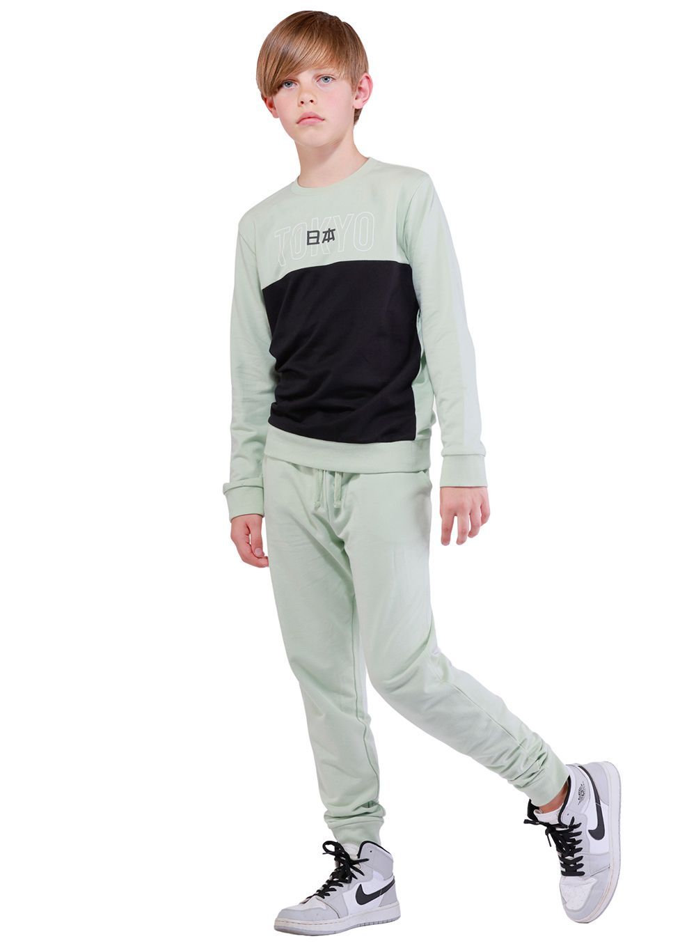 Nuego - 2pc-Set - Boys' Cotton Sweatshirt And Joggers - Green