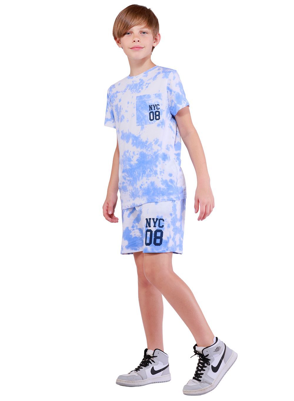 Nuego - 2pc-Set - Boys Cotton T-Shirt And Shorts - Blue