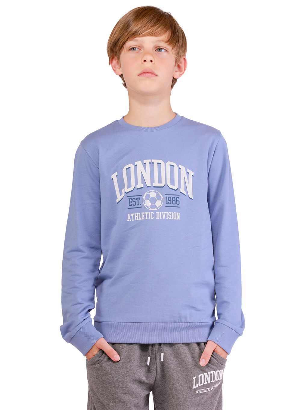 Nuego - Varsity Style Boys Cotton Sweatshirt - Blue