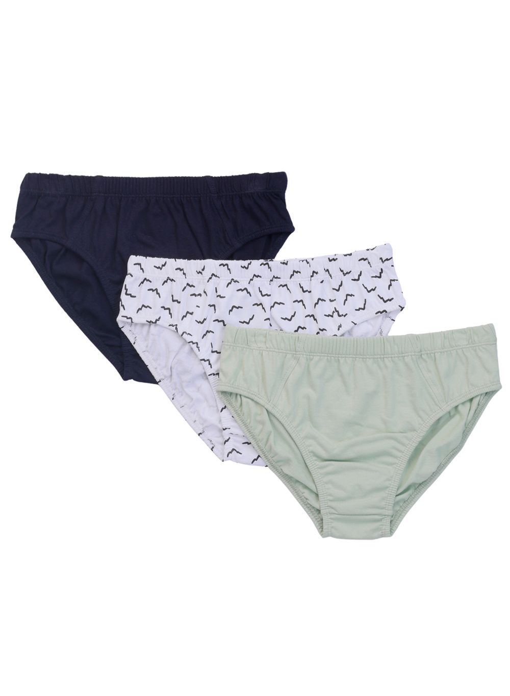 Nuego - Boys Cotton Underwear Pack Of 3 - Blue, White & Green