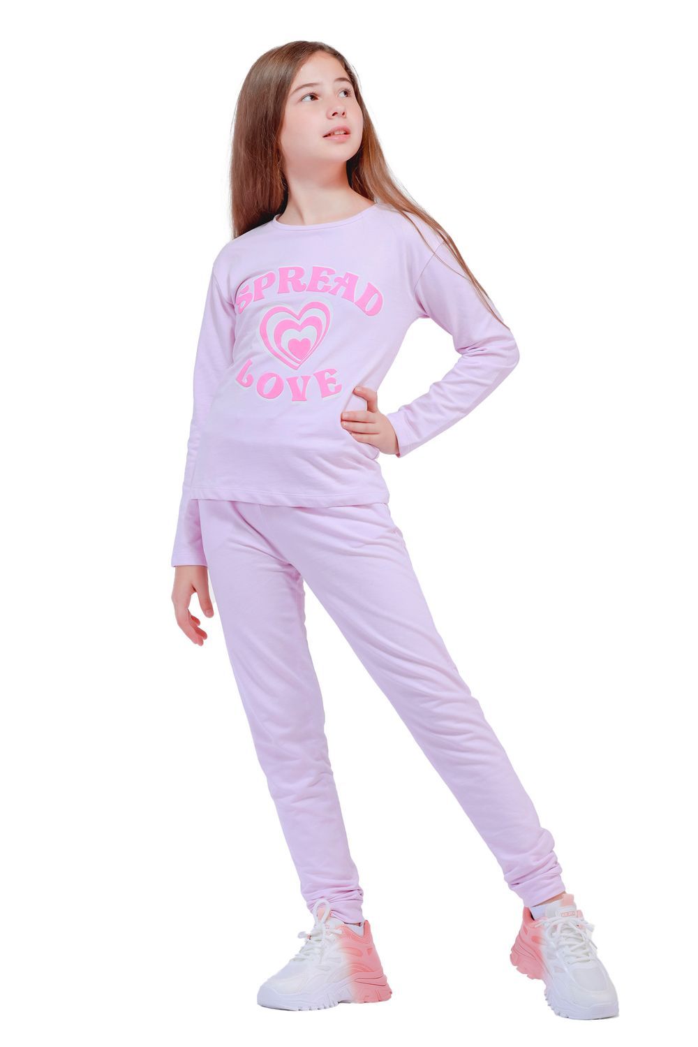 Nuego - Kids Girl T-Shirt and Joggers Set - Purple