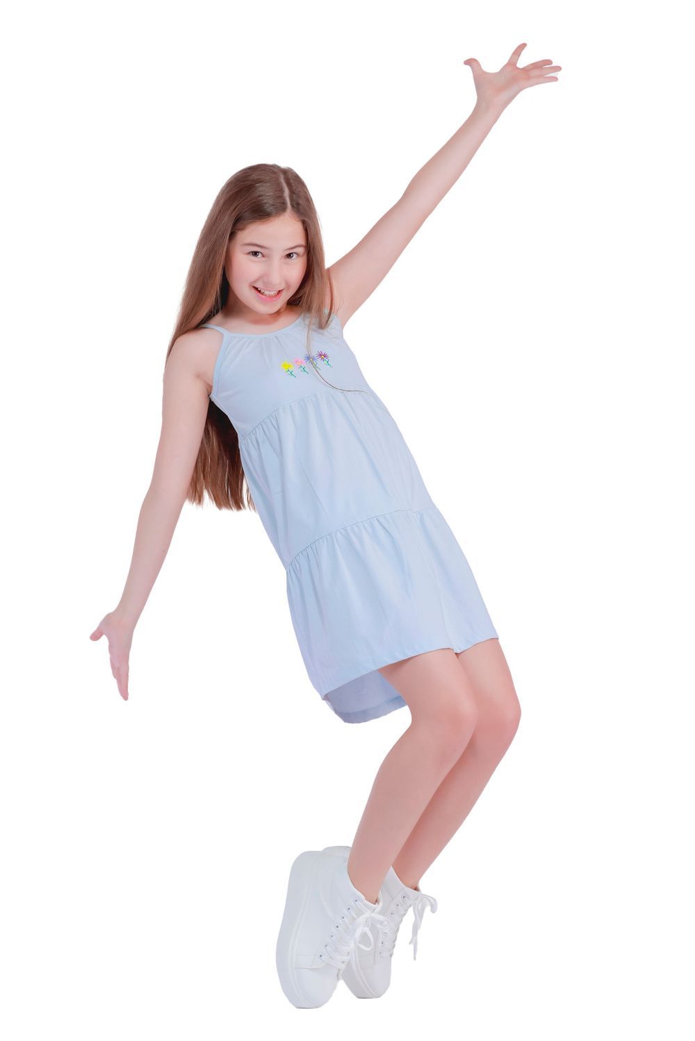 Nuego - Tiered Strappy Dresses for Kids - Blue