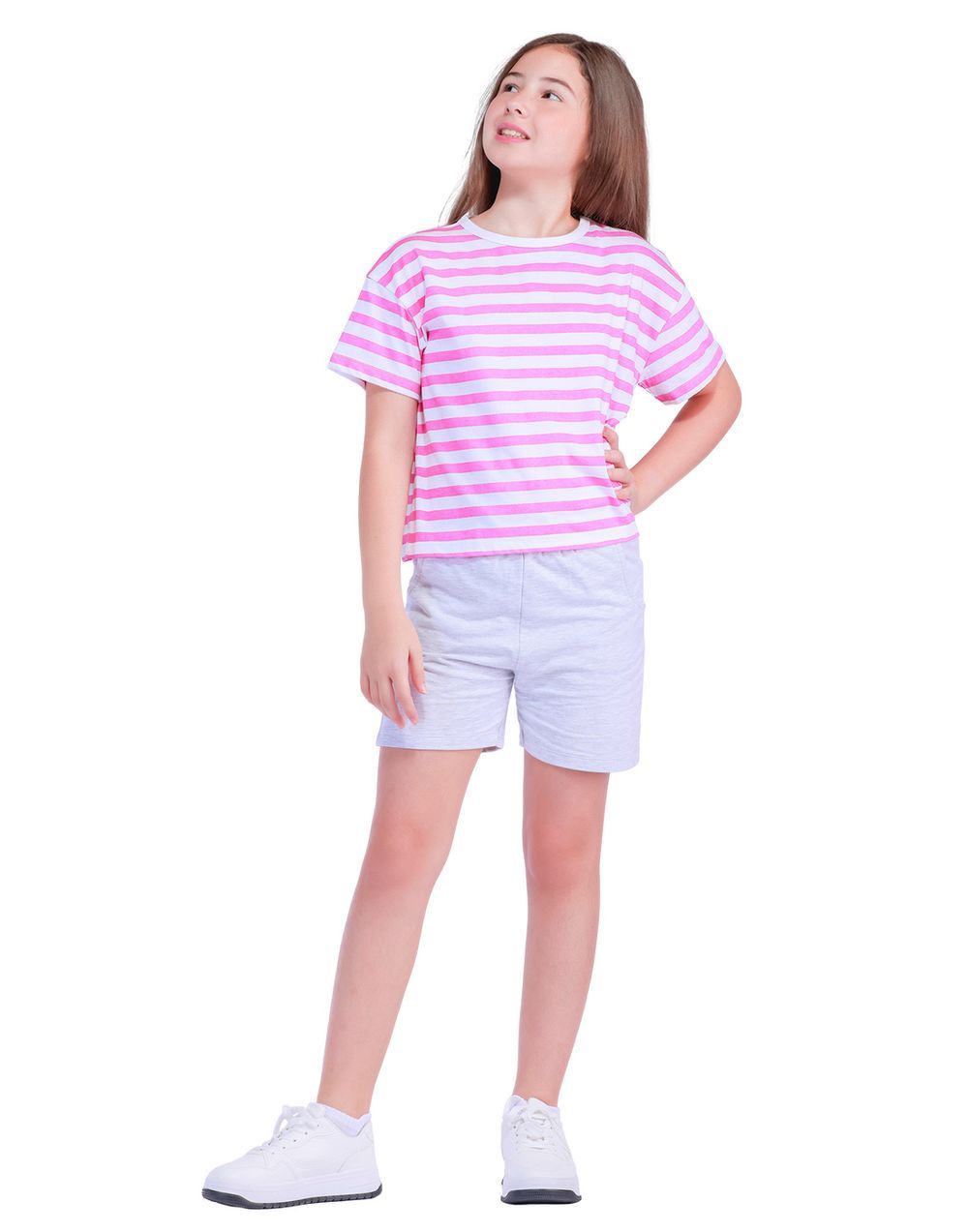 Nuego - Kids Girl Top - Stripped - Pink