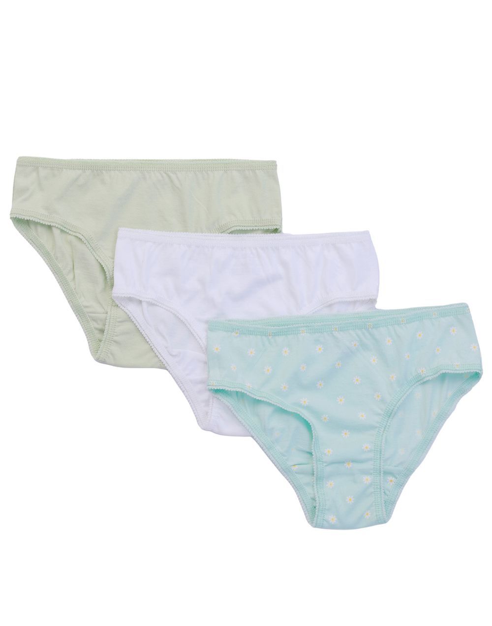 Nuego - Girl's Breathable Eco Friendly Brief Pack Of 3 - Muti Color