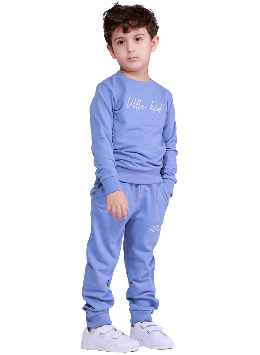 Nuego - 2pc-Set - Boy's Little Kid Printed Sweatshirt And Joggers - Blue