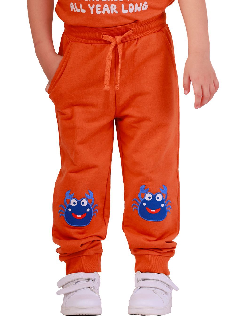 Nuego - Boy's Embroidered Joggers - Orange