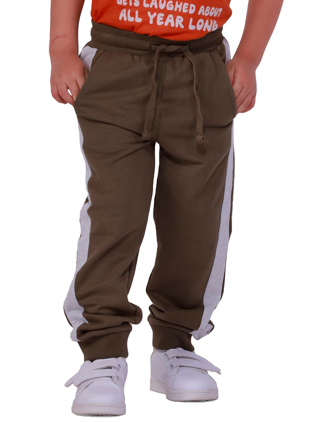 Nuego - Boy's Embroidered Joggers - Brown