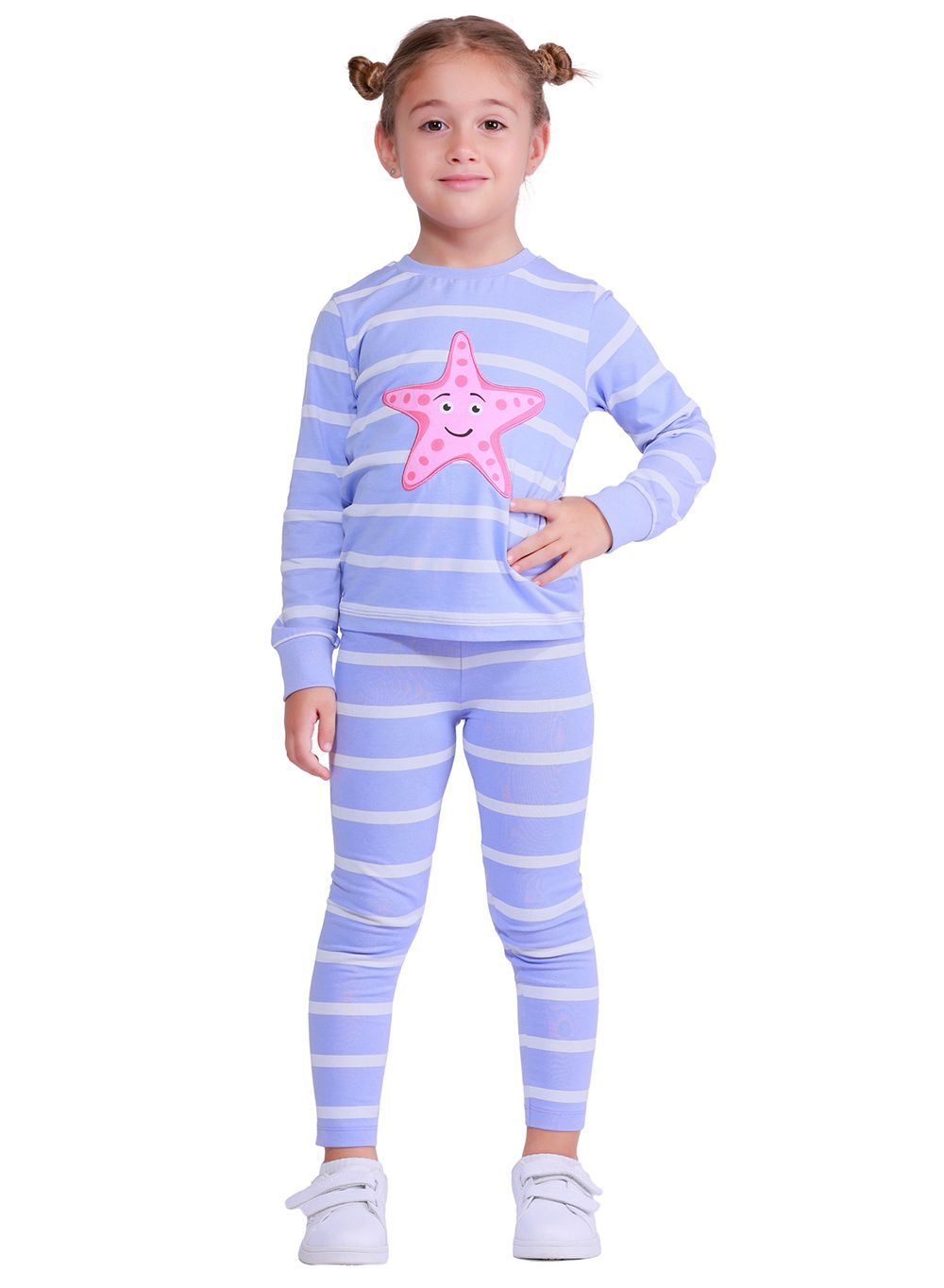 Nuego - 2pc-Set - Girl's Top And leggings - Blue