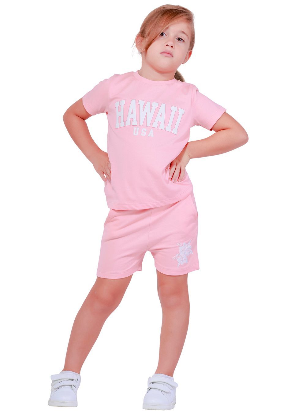 Nuego - Girls Cotton Tops & Shorts Set - Pink