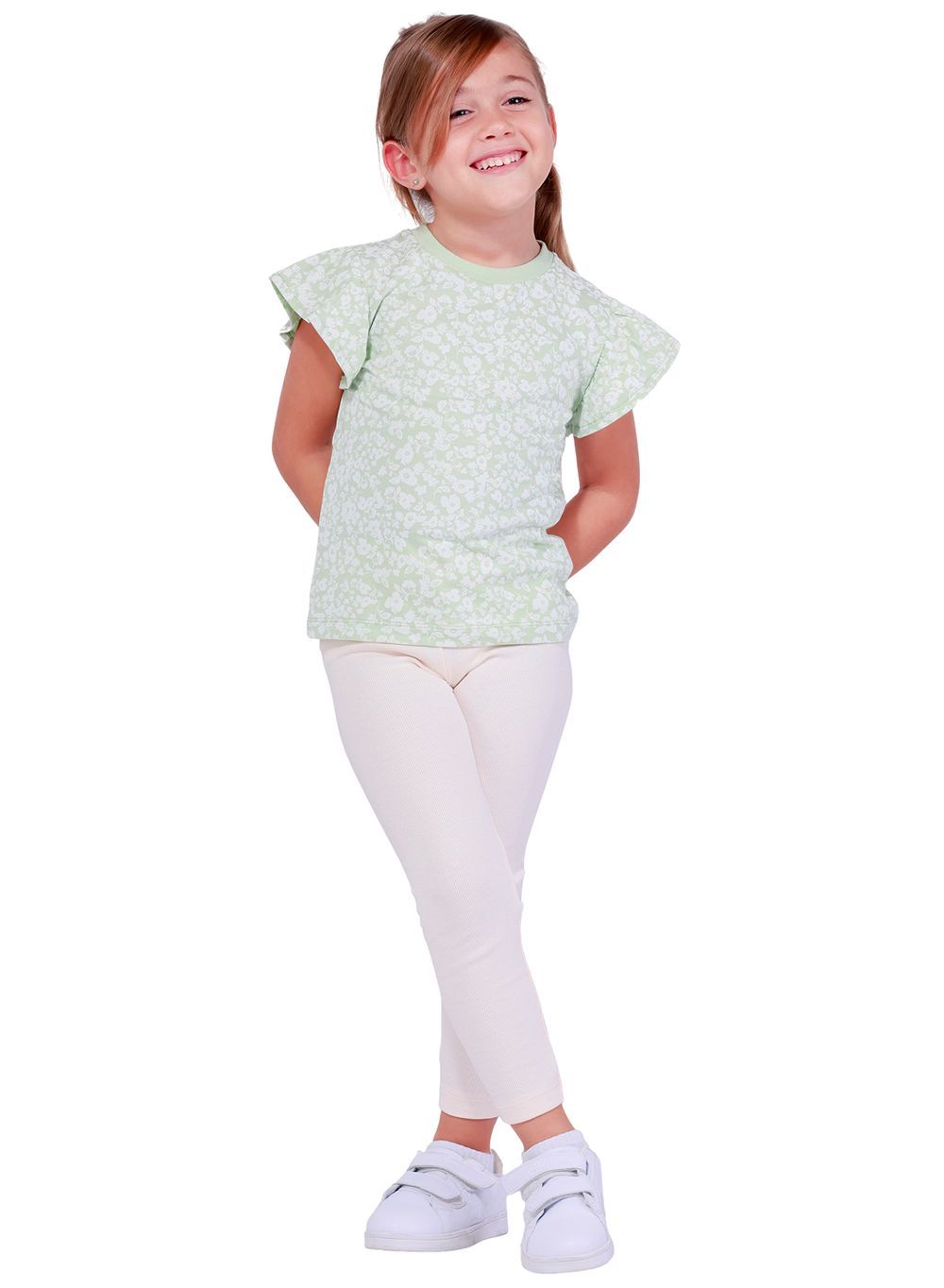 Nuego - Girls Cotton Leggings - White