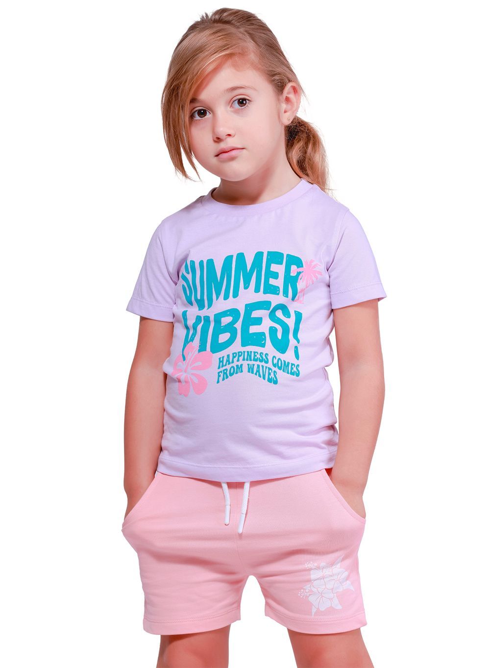 Nuego - Girls Summer Vibes Printed T-Shirt - Purple