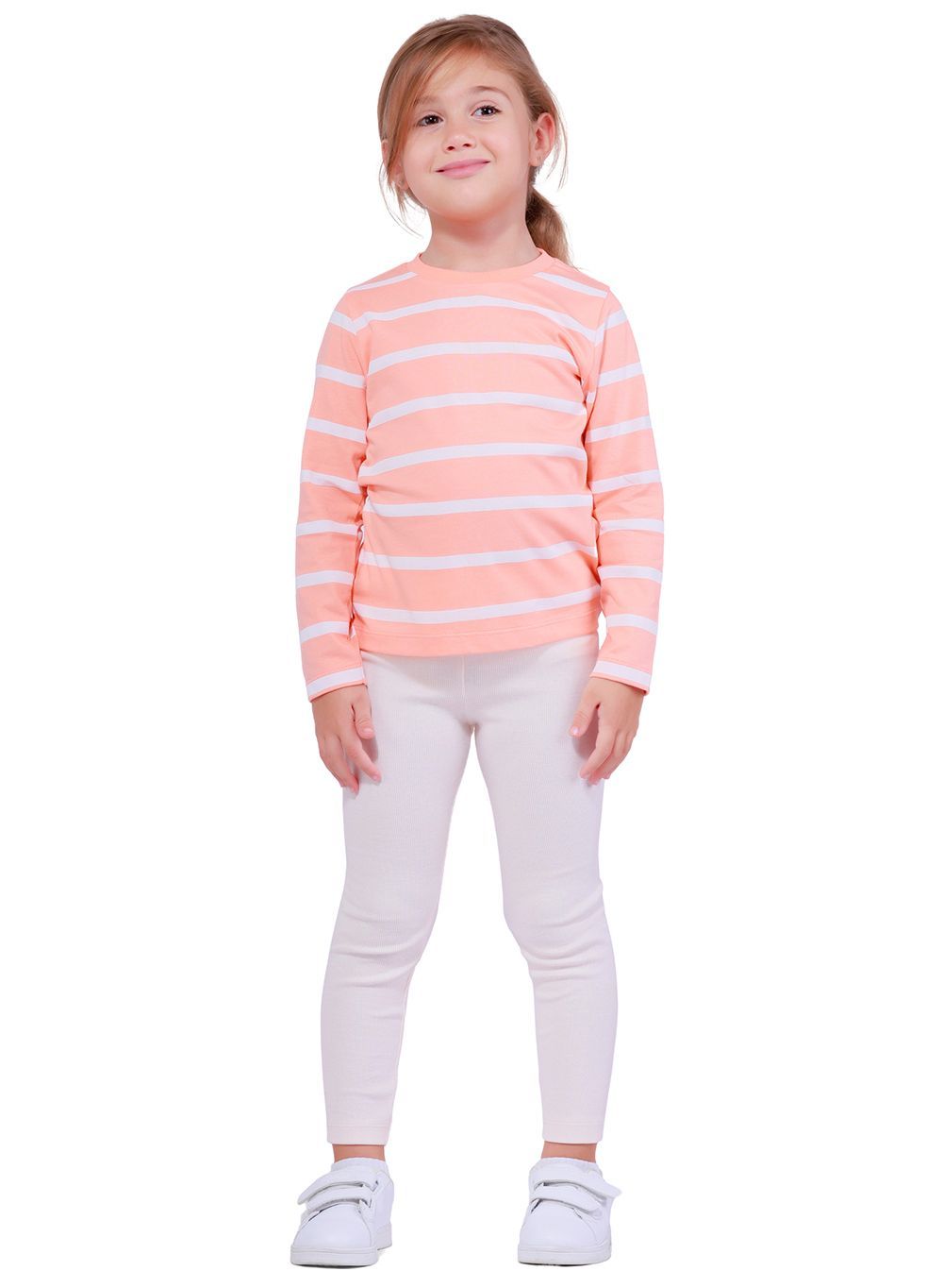 Nuego - Girls Striped Long Sleeves T-Shirt - Pink