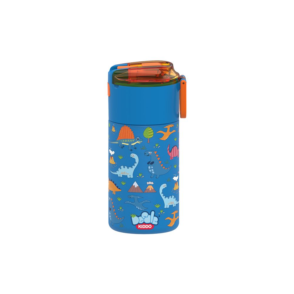 Doodle Kiddo - Dinosaur Themed Stainless Steel Water Bottle - 450 ml