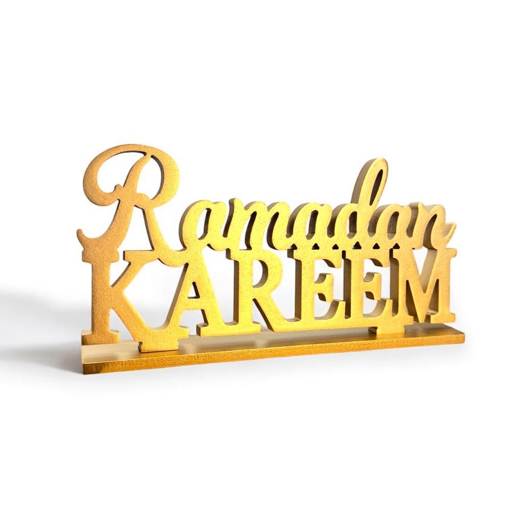 Doodle Kiddo - Wooden Ramadan Kareem Sign Tabletop Decor - Gold