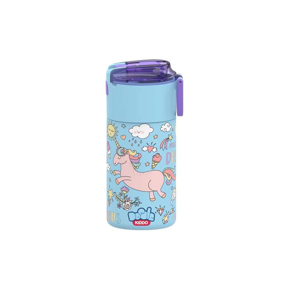 Doodle Kiddo - Stainless Steel Water Bottle - Unicorn - 450 ml