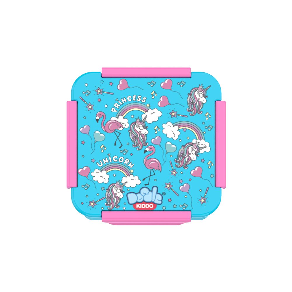 Doodle Kiddo - Unicorn Themed Lunch Box - Blue