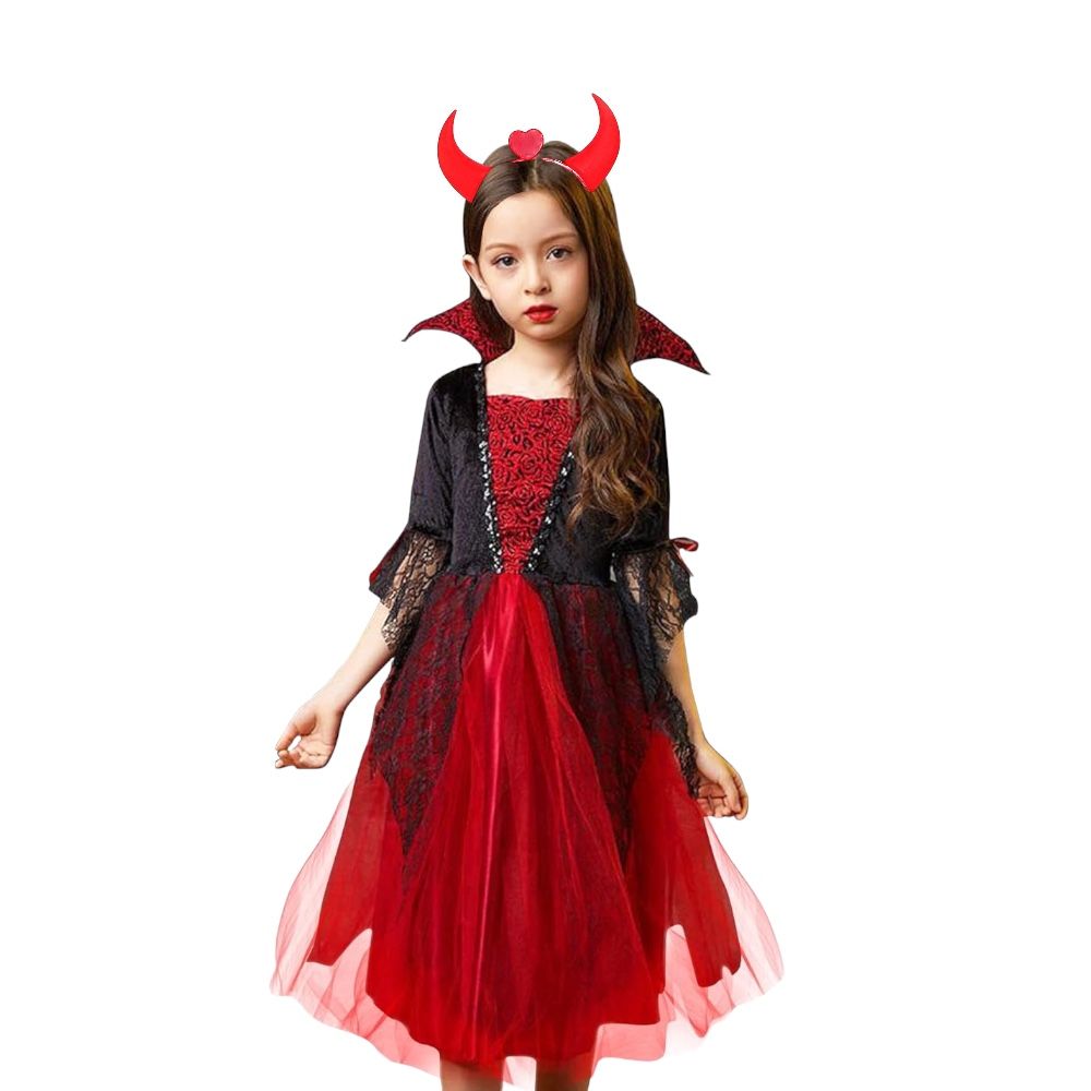 Doodle Kiddo - 2pc-Set - Girls Halloween Vampire Costume