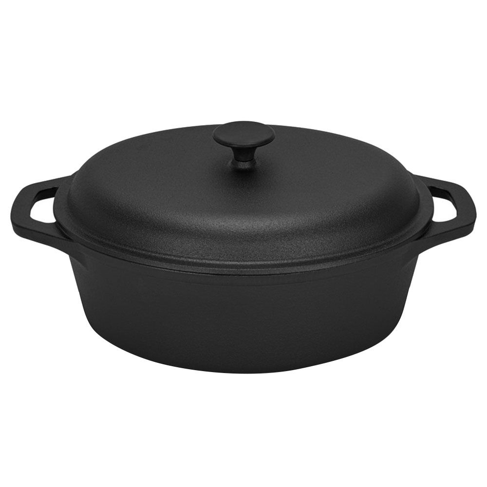 Fissman - Cast Iron Casserole With Lid - Black - 6 L