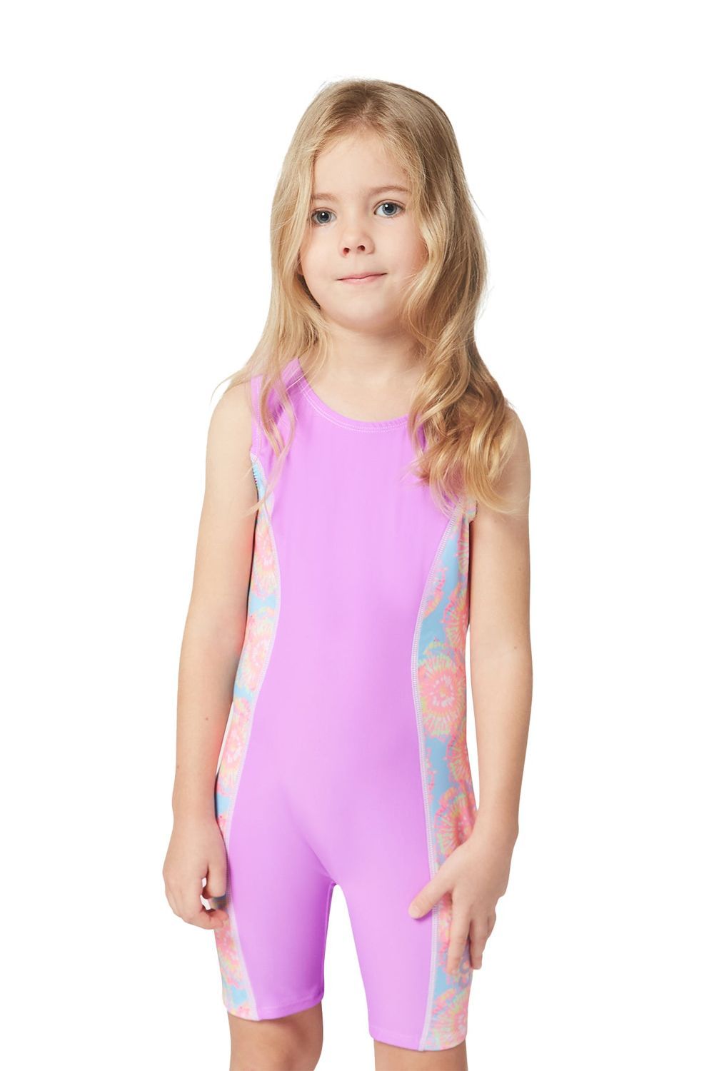 Coega Sunwear - Girls Tie Dye Swim Shortie - Pink/Blue