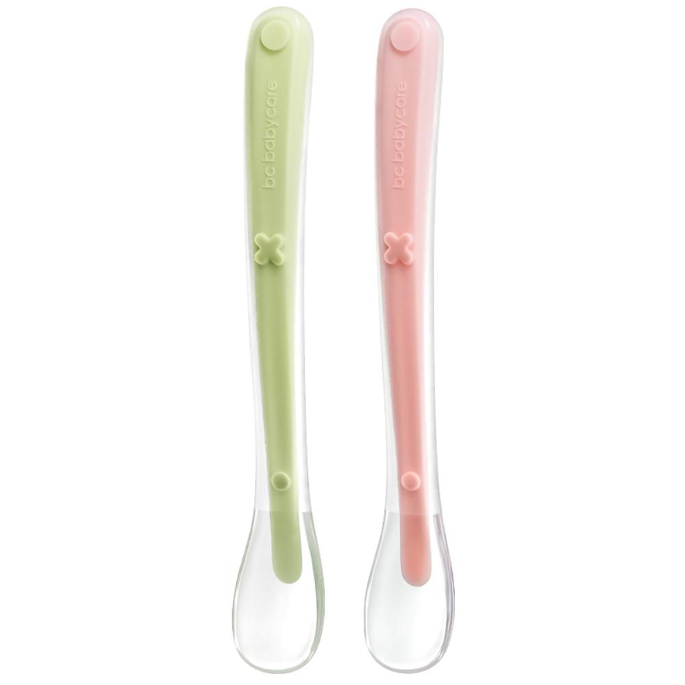 Babycare - Baby Silicone Spoon Set - Color May Vary - 2 Pcs