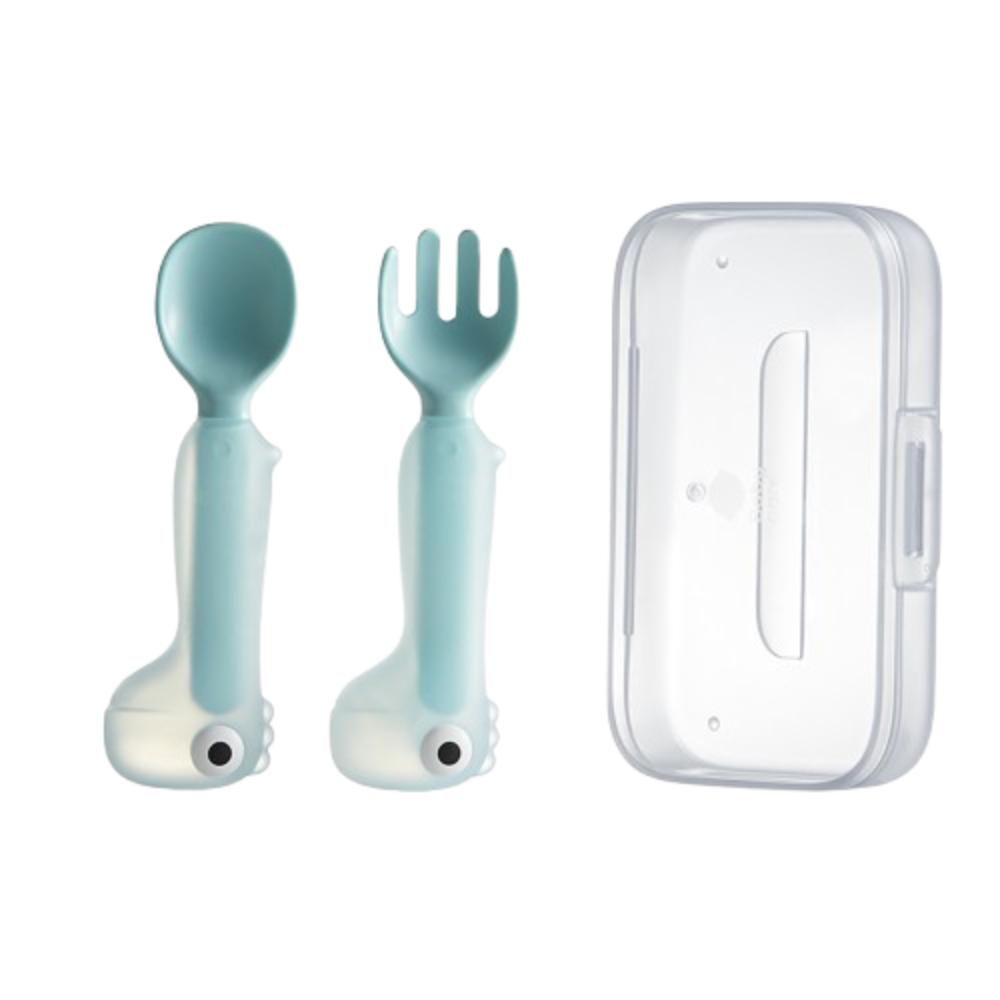 Babycare - Fork & Spoon Set - Sea Mist Blue