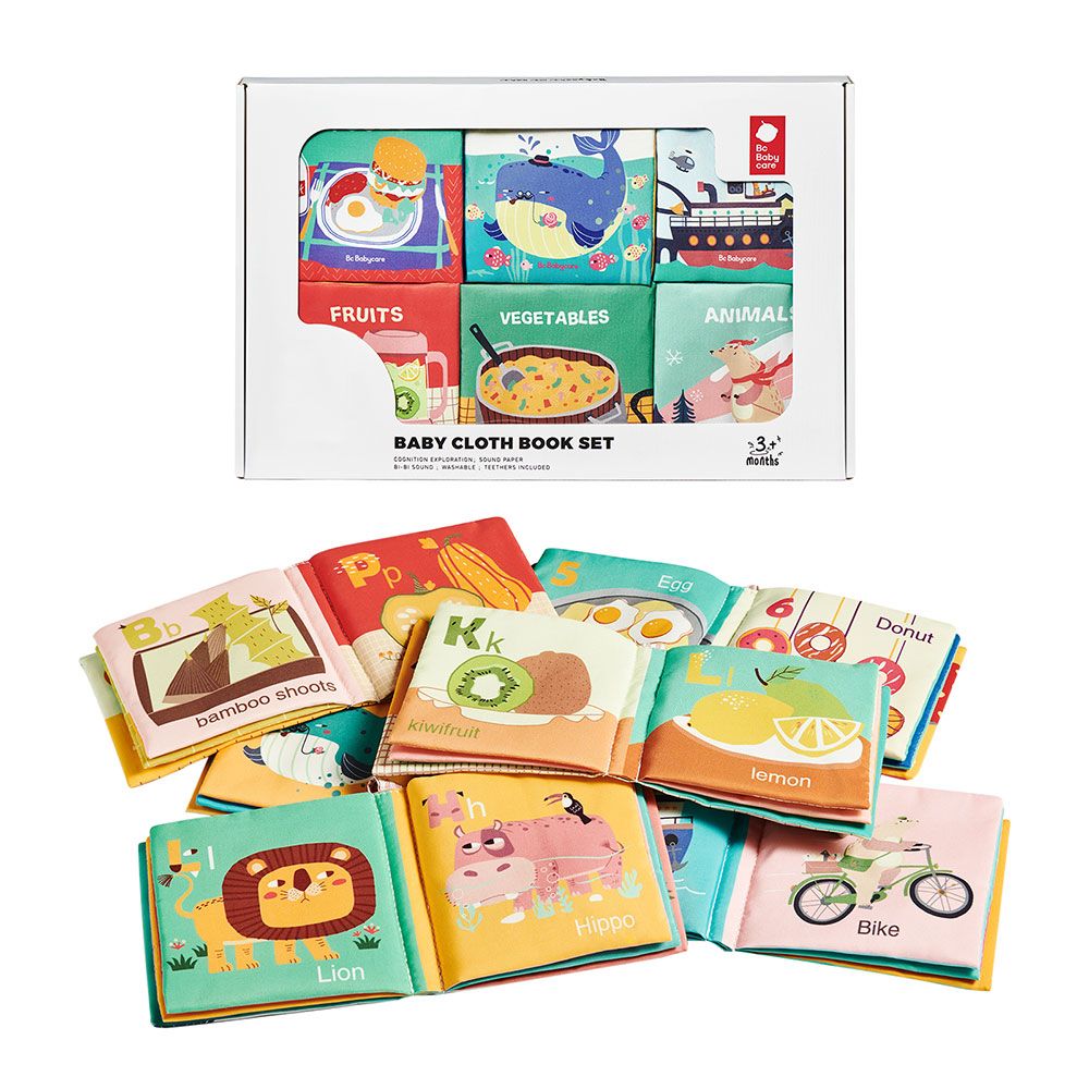 Babycare - Baby Early Learning Cloth Book Set - 6 Pcs