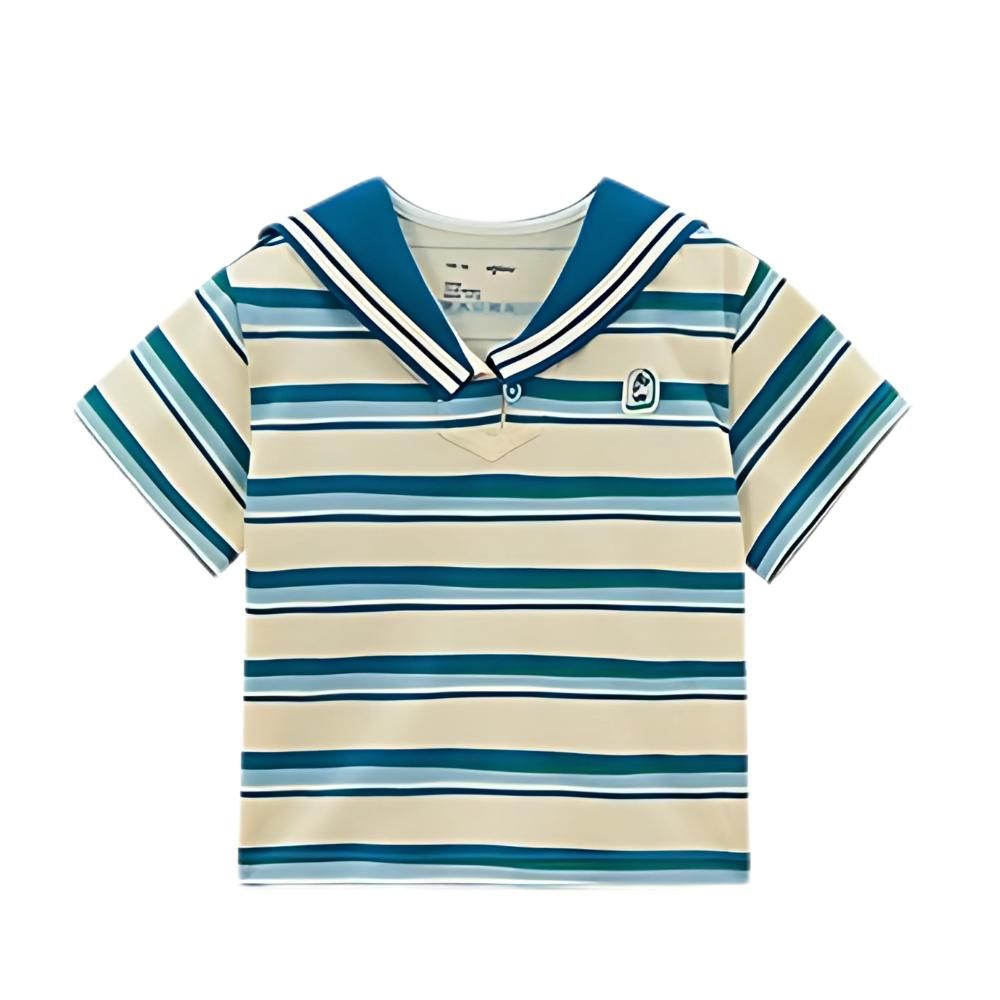 Babycare - Boy's Striped Short Sleeves T-Shirt - Blue