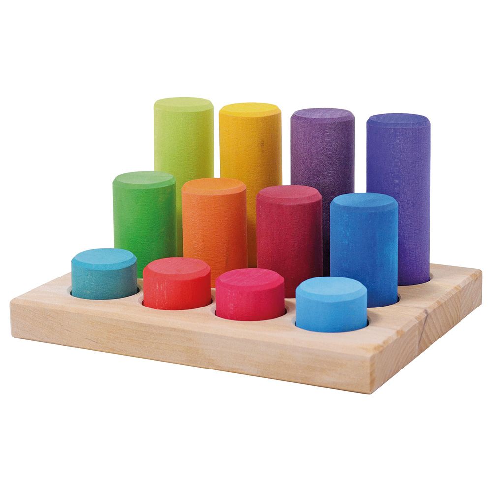 Grimm's - Stacking Game Rainbow Rollers - Small - 12pcs