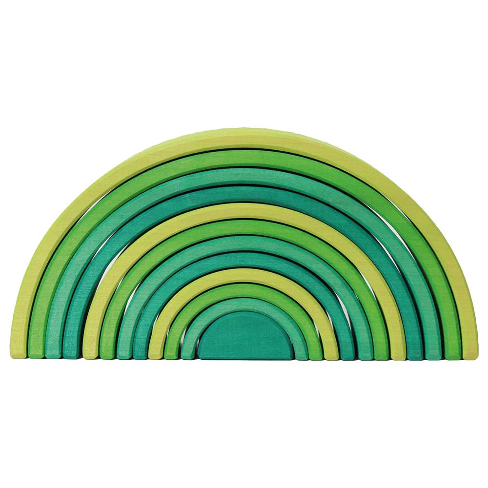 Grimm's - Stacking Rainbow Toy - Large - 12pcs - Meadow Green