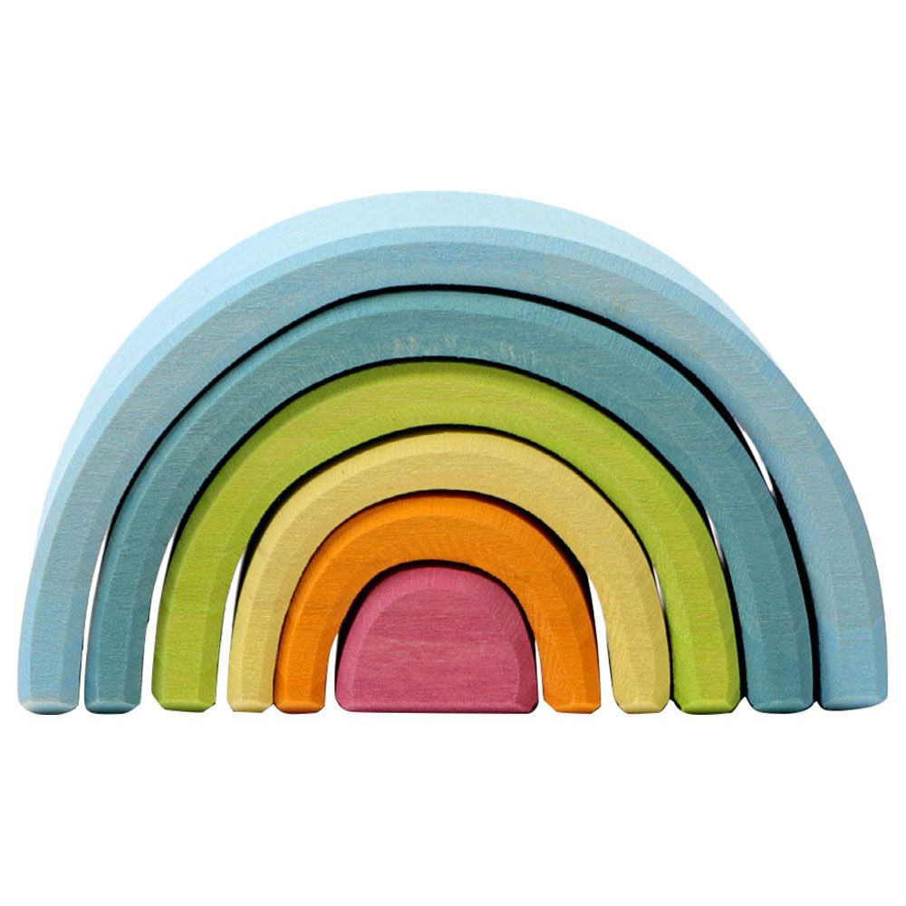 Grimm's - Rainbow Stacking Toy - Small - 6pcs - Pastel