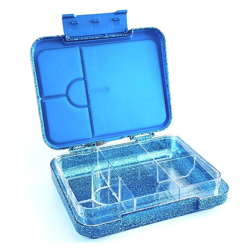 Brain Giggles - Glittery Bento Lunch Box With 6 Compartments - Blue