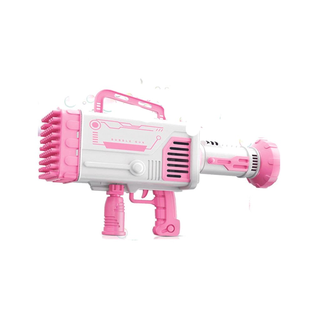 Brain Giggles - Electric Rocket Bubble Maker Gun With 64 Holes - Pink