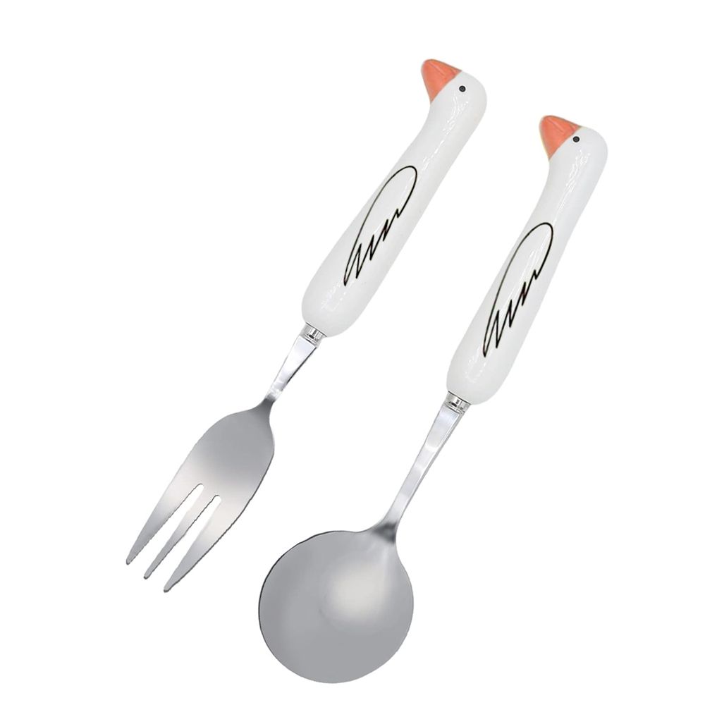 Brain Giggles - Kids Cutlery Set With Case - Wings - White/Pink - 2 Pcs